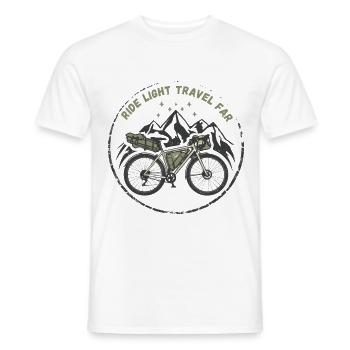 Ride Light Travel Far – Gravel Bike Abenteuer - Männer T-Shirt - Weiß - Vorne - AI Model Male 178 dark (178cm)