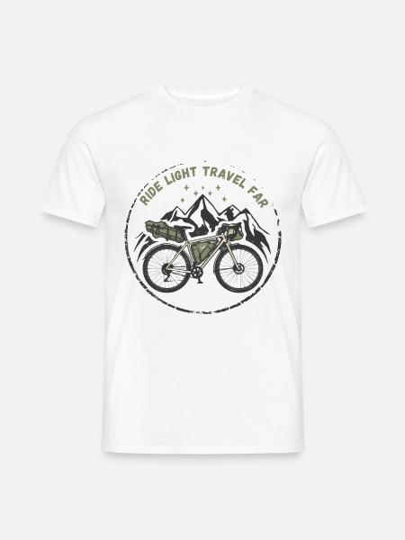 Ride Light Travel Far – Gravel Bike Abenteuer - Männer T-Shirt - Weiß