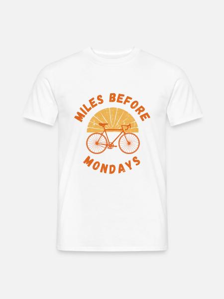 Miles Before Mondays – Vintage Fahrrad Motiv - Männer T-Shirt - Weiß
