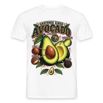 Avocado Anatomie Food Shirt - Männer T-Shirt - Weiß - Vorne - AI Model Male 178 dark (178cm)