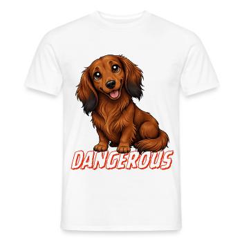 Gefährlicher Dackel - Männer T-Shirt - Weiß - Vorne - AI Model Male 178 dark (178cm)