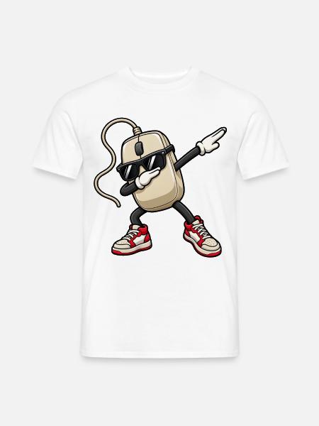 Dabbing Retro Computermaus - Männer T-Shirt - Weiß