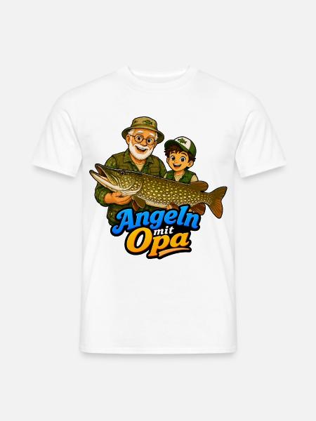 Opa Angelbuddy - Männer T-Shirt - Weiß