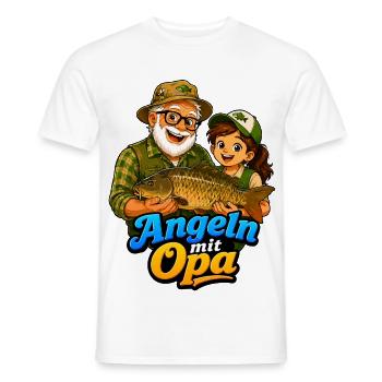 Angeln mit Opa - Männer T-Shirt - Weiß - Vorne - AI Model Male 178 dark (178cm)