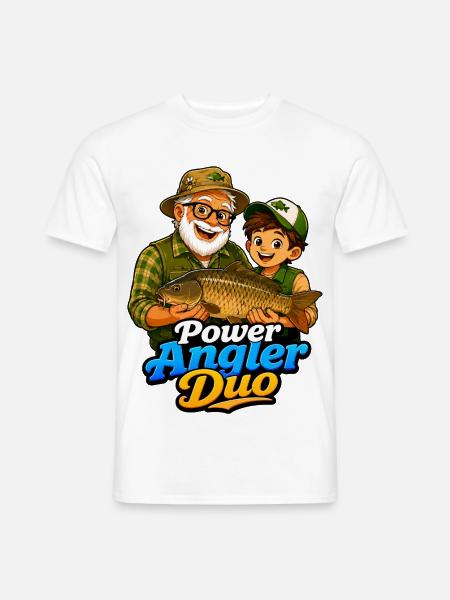 Angeln mit Opa - Männer T-Shirt - Weiß