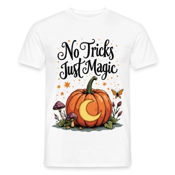 No Tricks Just Magic Kürbis - Männer T-Shirt - Weiß - Vorne - AI Model Male 178 dark (178cm)