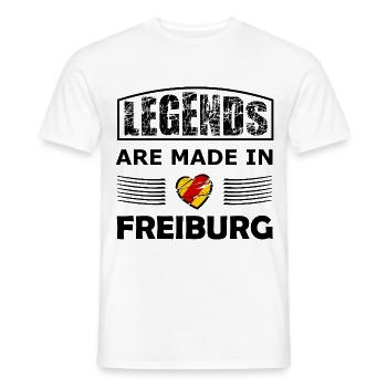 Herz Freiburger Flaggenstil - Männer T-Shirt - Weiß - Vorne - AI Model Male 178 dark (178cm)