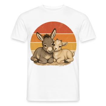 Esel und Ziege - Männer T-Shirt - Weiß - Vorne - AI Model Male 178 dark (178cm)