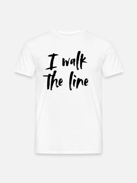 I walk the line - Männer T-Shirt - Weiß