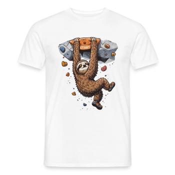 Faultier beim Bouldern - Lustiges Klettern - Männer T-Shirt - Weiß - Vorne - AI Model Male 178 dark (178cm)