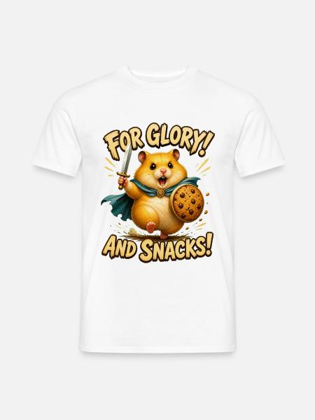 Hamster-Krieger für Ruhm und Snacks - Männer T-Shirt - Weiß