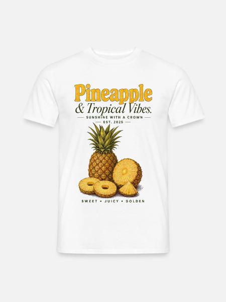 Ananas Tropical Vibes Vintage Shirt - Männer T-Shirt - Weiß
