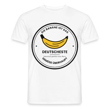 Die Banane ist das deutscheste Gemüse überhaupt - Männer T-Shirt - Weiß - Vorne - AI Model Male 178 dark (178cm)
