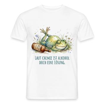Laut Chemie Ist Alkohol Eine Lösung Frosch - Männer T-Shirt - Weiß - Vorne - AI Model Male 178 dark (178cm)