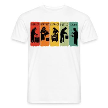 Retro Beekeeping Steps Honigbienenzucht Imker - Männer T-Shirt - Weiß - Vorne - AI Model Male 178 dark (178cm)