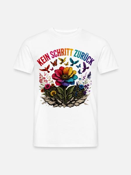 Kein Schritt Zurück Regenbogen Blume T-Shirt Pride - Männer T-Shirt - Weiß