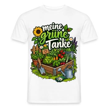 Meine grüne Tanke – Gartenfreude - Männer T-Shirt - Weiß - Vorne - AI Model Male 178 dark (178cm)