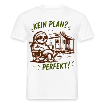 Kein Plan? Perfekt Sloth Camping - Männer T-Shirt - Weiß - Vorne - AI Model Male 178 dark (178cm)