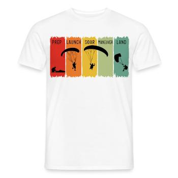 Retro-Paragliding-Schritte starten Soar Land Geschenk - Männer T-Shirt - Weiß - Vorne - AI Model Male 178 dark (178cm)