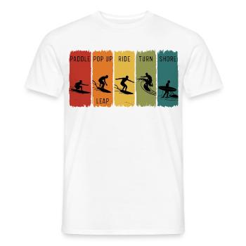 Retro-Surf-Stufen Paddel-Pop-up-Fahrt Ufer - Männer T-Shirt - Weiß - Vorne - AI Model Male 178 dark (178cm)