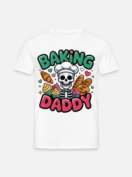 Baking Daddy Skeletter Küchenchef - Männer T-Shirt - Weiß