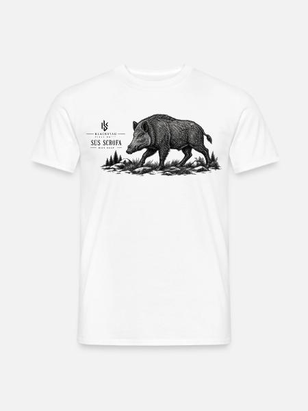 Wildschwein – Vintage Skizze - Männer T-Shirt - Weiß