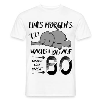 60. Geburtstag Elefant wacht auf ZZZ Schlafen Tier - Männer T-Shirt - Weiß - Vorne - AI Model Male 178 dark (178cm)