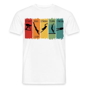 Retro Swimming Steps Start Tauchschwimm-Finish - Männer T-Shirt - Weiß - Vorne - AI Model Male 178 dark (178cm)