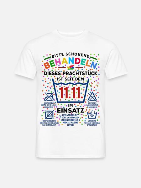 11.11. Schonend behandeln | Karneval Konfetti - Männer T-Shirt - Weiß