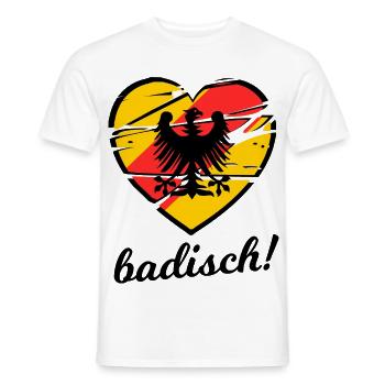 Herzflagge Deutsche Badische Liebe - Männer T-Shirt - Weiß - Vorne - AI Model Male 178 dark (178cm)