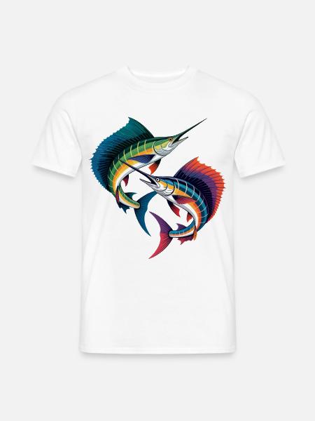 Zwei Sailfische - Männer T-Shirt - Weiß