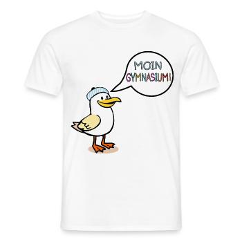 MÖWE GYMNASIUM - Männer T-Shirt - Weiß - Vorne - AI Model Male 178 dark (178cm)