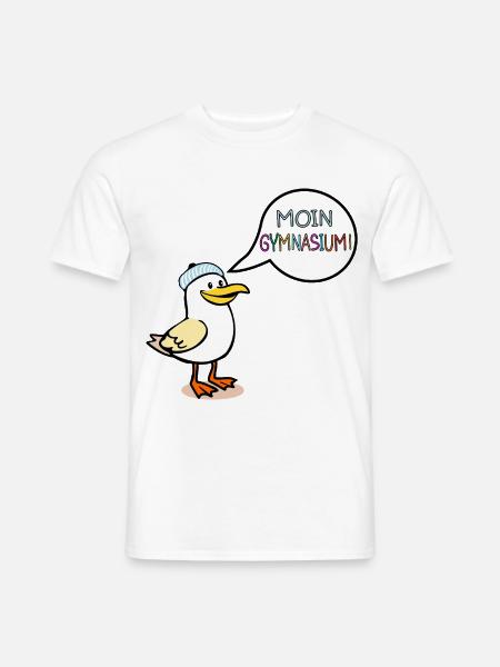MÖWE GYMNASIUM - Männer T-Shirt - Weiß