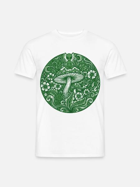 Trippy Festival-Hippie-Pilz-Batik - Männer T-Shirt - Weiß