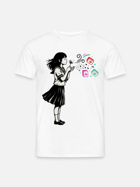 Mahjong Mädchen Japanisches Design - Männer T-Shirt - Weiß