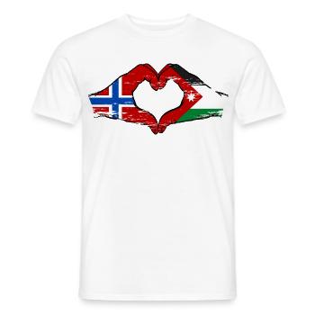 Norwegen Jordanien Flagge Hände Herzforn used - Männer T-Shirt - Weiß - Vorne - AI Model Male 178 dark (178cm)