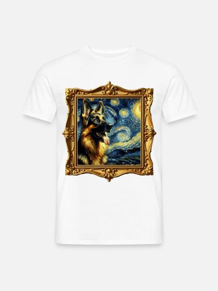 Deutscher Schäferhund Starry Night - Männer T-Shirt - Weiß