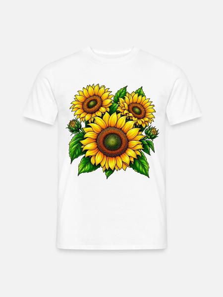 Sonnenblumen Pracht - Männer T-Shirt - Weiß