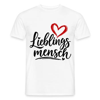 Herz-Pinselstrich mit Kalligrafie - Männer T-Shirt - Weiß - Vorne - AI Model Male 178 dark (178cm)