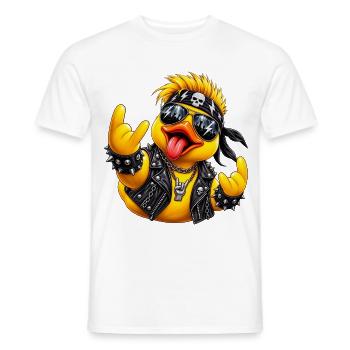 Punk Ente Lederjacke - Männer T-Shirt - Weiß - Vorne - AI Model Male 178 dark (178cm)