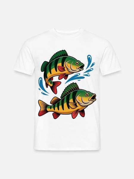 Barsch Angeln - Männer T-Shirt - Weiß