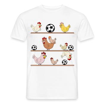Hühnerstall Hühner Fußball - Männer T-Shirt - Weiß - Vorne - AI Model Male 178 dark (178cm)