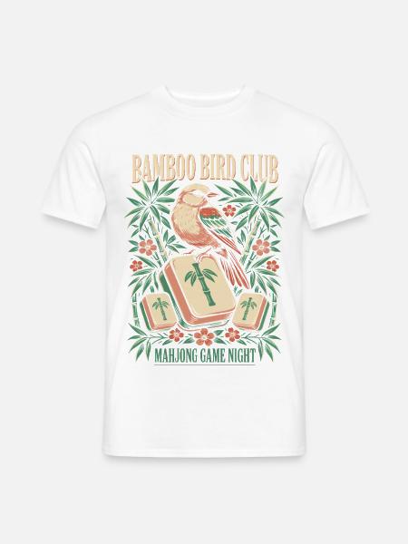 Bambusvogel Klub Mahjong Nacht - Männer T-Shirt - Weiß