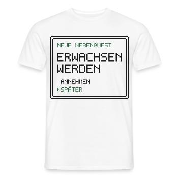Neue Nebenquest Erwachsen werden - Pixel Retro - Männer T-Shirt - Weiß - Vorne - AI Model Male 178 dark (178cm)