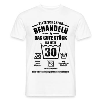 Schonend behandeln - 30. Geburtstag Geschenk - Männer T-Shirt - Weiß - Vorne - AI Model Male 178 dark (178cm)