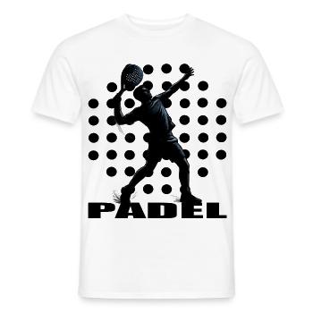 Padel - Männer T-Shirt - Weiß - Vorne - AI Model Male 178 dark (178cm)