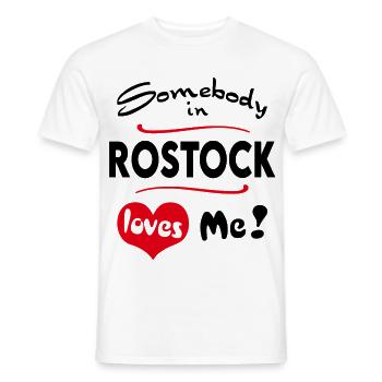 Rostock Stadt Urban T-Shirt City Heimatliebe Town - Männer T-Shirt - Weiß - Vorne - AI Model Male 178 dark (178cm)