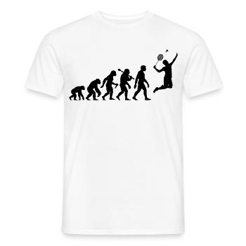 Badminton Evolution Badmintonspieler Smash - Männer T-Shirt - Weiß - Vorne - AI Model Male 178 dark (178cm)
