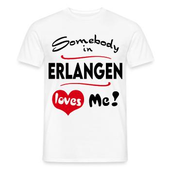 Erlangen Stadt Urban T-Shirt City Heimatliebe Town - Männer T-Shirt - Weiß - Vorne - AI Model Male 178 dark (178cm)