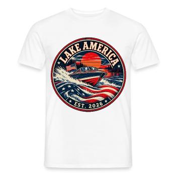 Lake America est 2026 politischer Humor - Männer T-Shirt - Weiß - Vorne - AI Model Male 178 dark (178cm)
